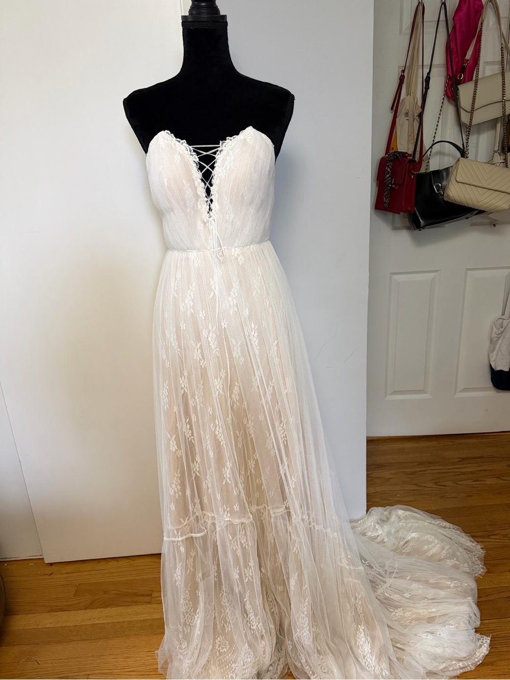 Strapless Off-White Wedding Gown by Ti Adora by Alvina Valenta Lace